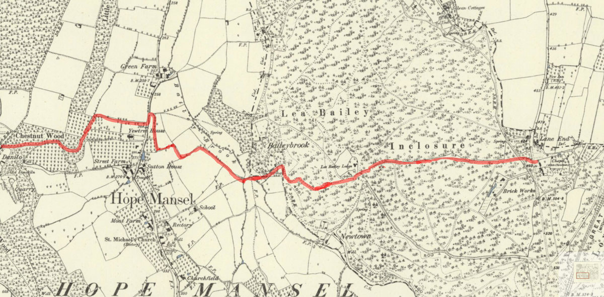 Bailey Lane marked on 1887 OS National Library of Scotland